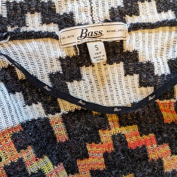 Bass Cardigan Womens Small Southwestern Open Front Boho Geometric Fall Sweater - Picture 3 of 16
